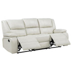 Coaster 610247-S2 2 pc Camila white faux leather reclining sofa and love seat set wall hugger