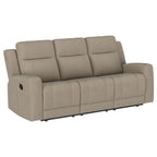 Brentwood Taupe Faux Leather Reclining Sofa and Love Seat Set – 610281-S2