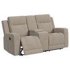 Brentwood Taupe Faux Leather Reclining Sofa and Love Seat Set – 610281-S2
