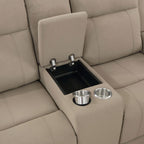 Brentwood Taupe Faux Leather Reclining Sofa and Love Seat Set – 610281-S2