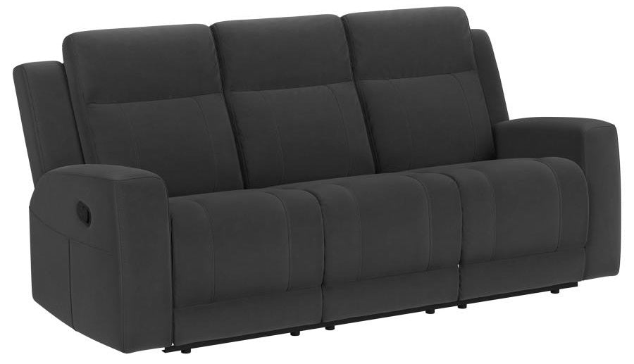 Coaster 610284-S2 2 pc Brentwood black faux leather reclining sofa and love seat set