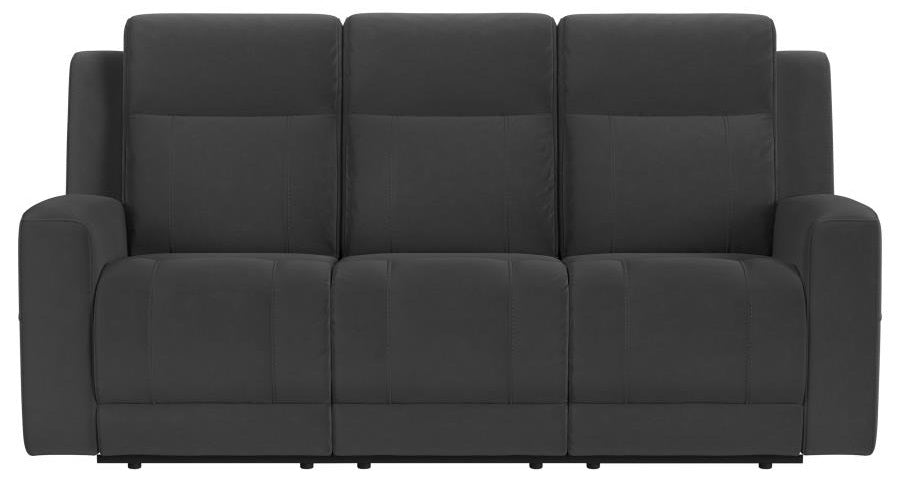 Coaster 610284-S2 2 pc Brentwood black faux leather reclining sofa and love seat set