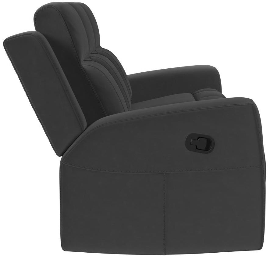 Coaster 610284-S2 2 pc Brentwood black faux leather reclining sofa and love seat set
