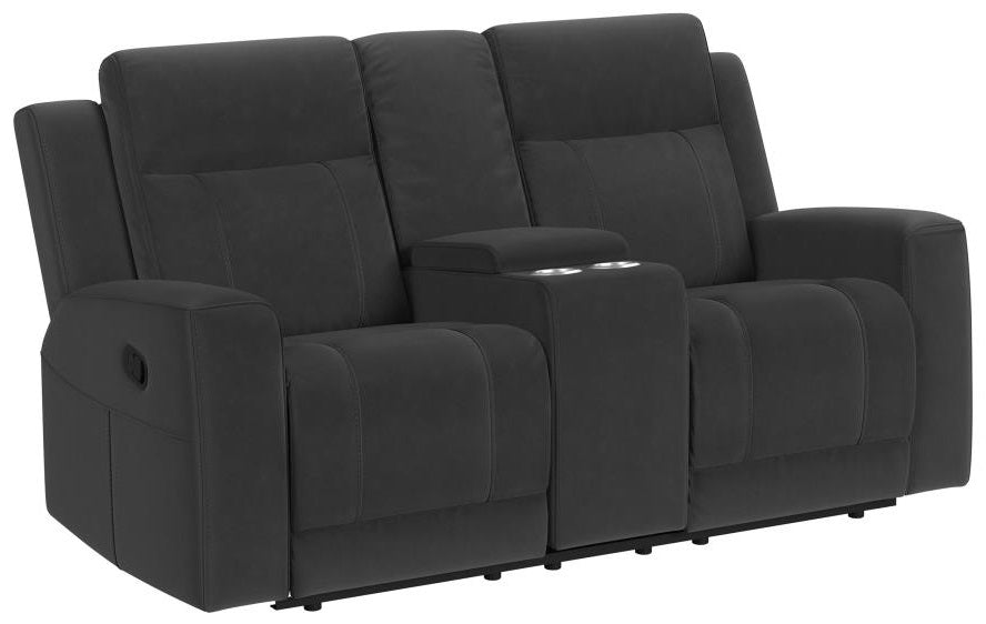 Coaster 610284-S2 2 pc Brentwood black faux leather reclining sofa and love seat set