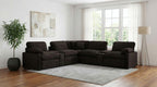 Coaster Collins Chocolate Brown Corduroy 7-Pc Power Motion Sectional Sofa with Charging Ports – 610350P-SETA