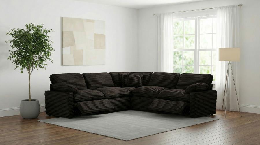 Coaster Collins Chocolate Brown Corduroy Power Motion Sectional Sofa with Charging Ports – 610350P