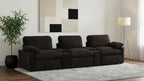 Coaster Collins Chocolate Brown Corduroy Fabric 5-Piece Power Home Theater Seating with Console Centers – 610351PT