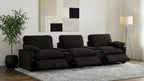 Coaster Collins Chocolate Brown Corduroy Fabric 5-Piece Power Home Theater Seating with Console Centers – 610351PT