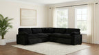 Coaster Collins Black Corduroy 5-Pc Power Motion Sectional Sofa with Charging Ports – 610360P