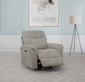 Coaster Adler Greige Fabric Power Swivel Glider Recliner Chair – 610423P