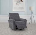Coaster Adler Charcoal Grey Fabric Power Swivel Glider Recliner Chair – 610443P