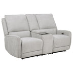 Sylmar 2-Piece Grey Chenille Power Reclining Sofa & Loveseat with Wireless Charging – 610521P-S2