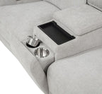 Sylmar 2-Piece Grey Chenille Power Reclining Sofa & Loveseat with Wireless Charging – 610521P-S2