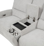 Sylmar 2-Piece Grey Chenille Power Reclining Sofa & Loveseat with Wireless Charging – 610521P-S2