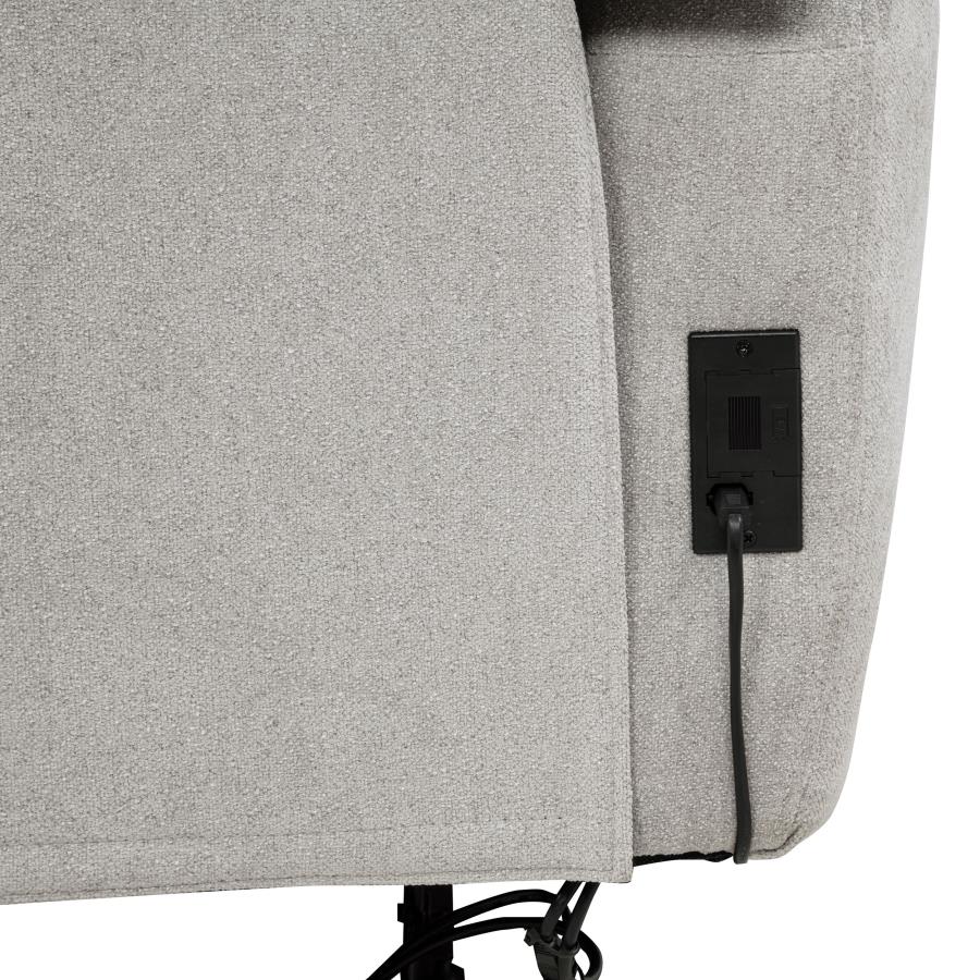 Sylmar 2-Piece Grey Chenille Power Reclining Sofa & Loveseat with Wireless Charging – 610521P-S2