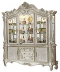 Acme 61134 Versailles bone white wash finish wood hutch and buffet