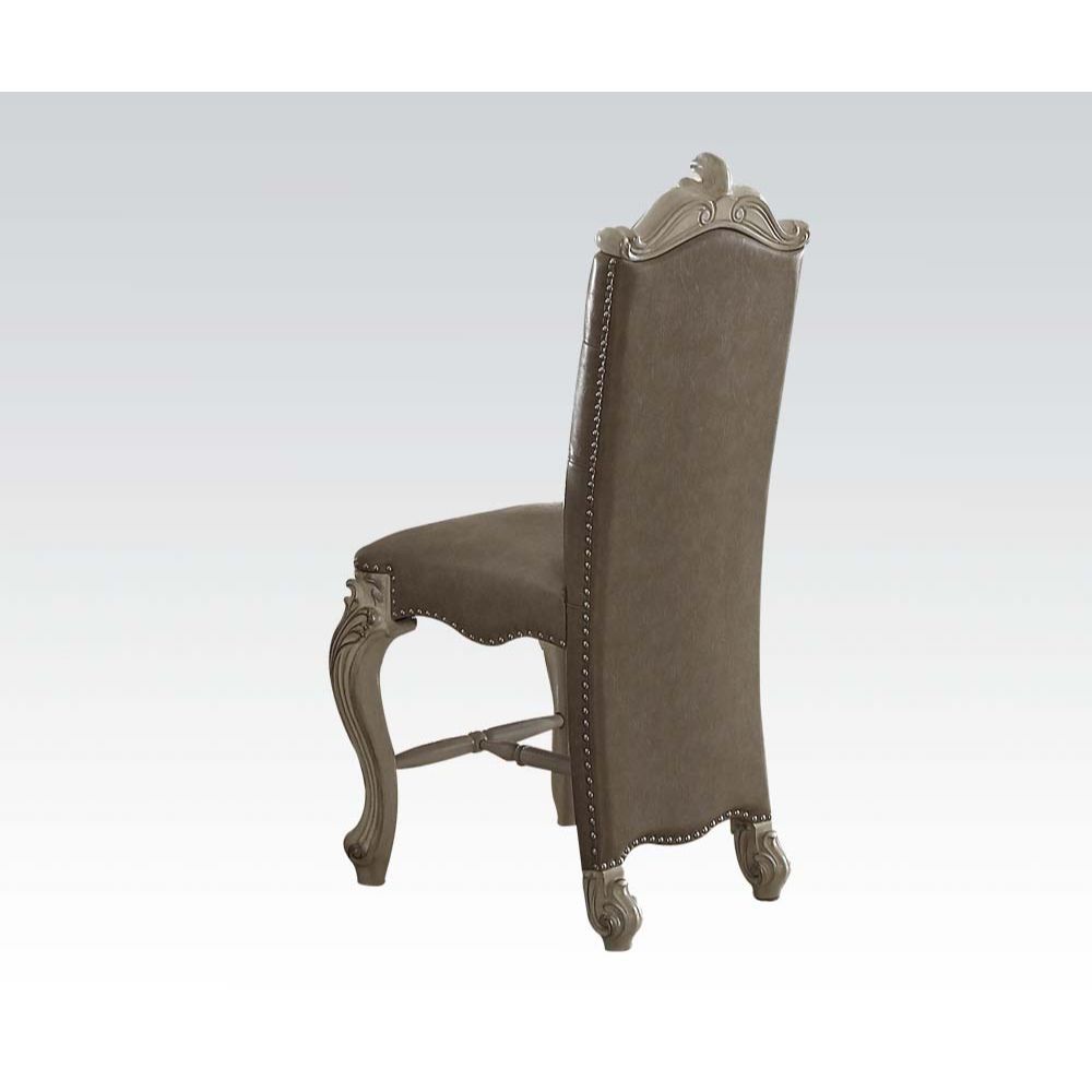 Acme 61152 Set of 2 Astoria grand welton versailles bone white wash finish wood counter height dining chairs