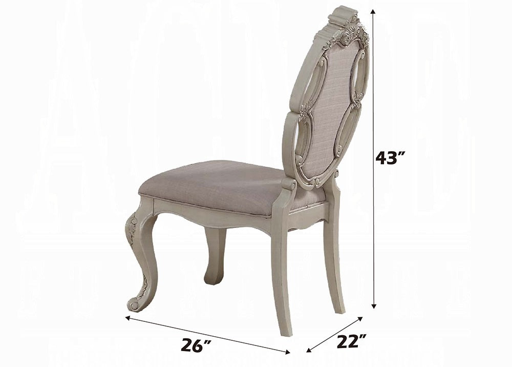 Acme 61280-82-83 7 pc Astoria grand roudebush ragenardus antique white finish wood dining table set