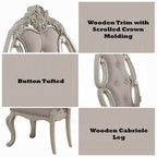 Acme 61280-82-83 7 pc Astoria grand roudebush ragenardus antique white finish wood dining table set