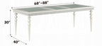 Acme 61800-02-03 7 pc Maverick platinum finish wood rhinestone inlay 88" long dining table set