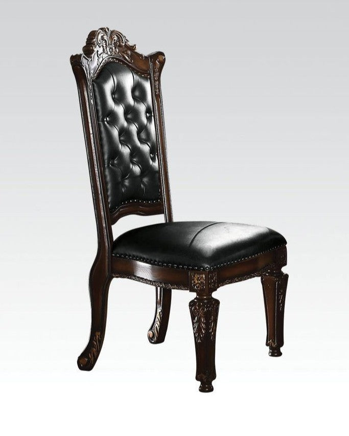 Acme 62004 Set of 2 A&J Homes studio vendome ii cherry finish wood upholstered tufted back dining chairs