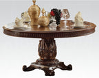 Acme 62015-03 5 pc Astoria grand esmeralda vendome iv cherry finish wood 60" round dining table set