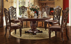 Acme 62015-03 5 pc Astoria grand esmeralda vendome iv cherry finish wood 60" round dining table set