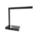 SH Lighting 6340BK Metallic black finish metal LED secretary seward desk table lamp with USB port and AC plug built in