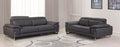Global United 636GR-2PC 2 pc Orren ellis amatury divanitalia dark gray italian leather sofa and love seat set
