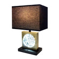 SH Lighting 6380GB Golden bronze metallic finish center design with faux crystal center rectangular shade USB and power plugs built in base