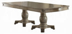 Acme 64065A-67-68 7 pc Astora grand chateau de ville antique white finish wood double pedestal dining table set
