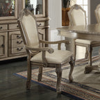 Acme 64065A-67-68 7 pc Astora grand chateau de ville antique white finish wood double pedestal dining table set