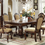 Acme 64075-77-78 7 pc Astoria grand liam chateau de ville ii espresso finish wood double pedestal dining table set