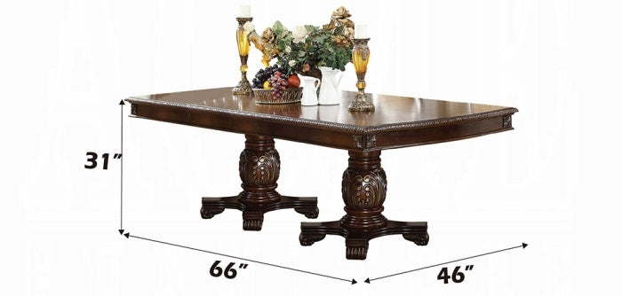 Acme 64075-77-78 7 pc Astoria grand liam chateau de ville ii espresso finish wood double pedestal dining table set