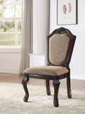 Acme 64077 Set of 2 Astoria grand liam chateau de ville ii espresso finish wood fabric upholstered dining chairs
