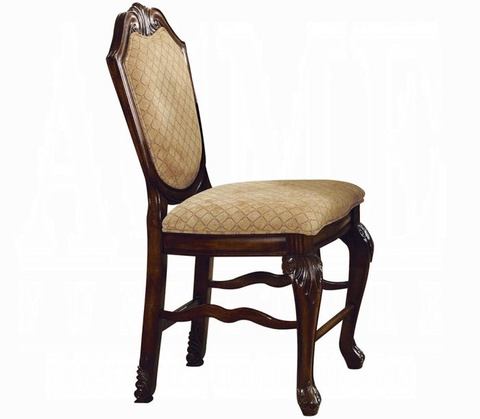 Acme 04082-84 5 pc Astoria grand chateau de ville cherry brown finish wood 48" round counter height dining table set