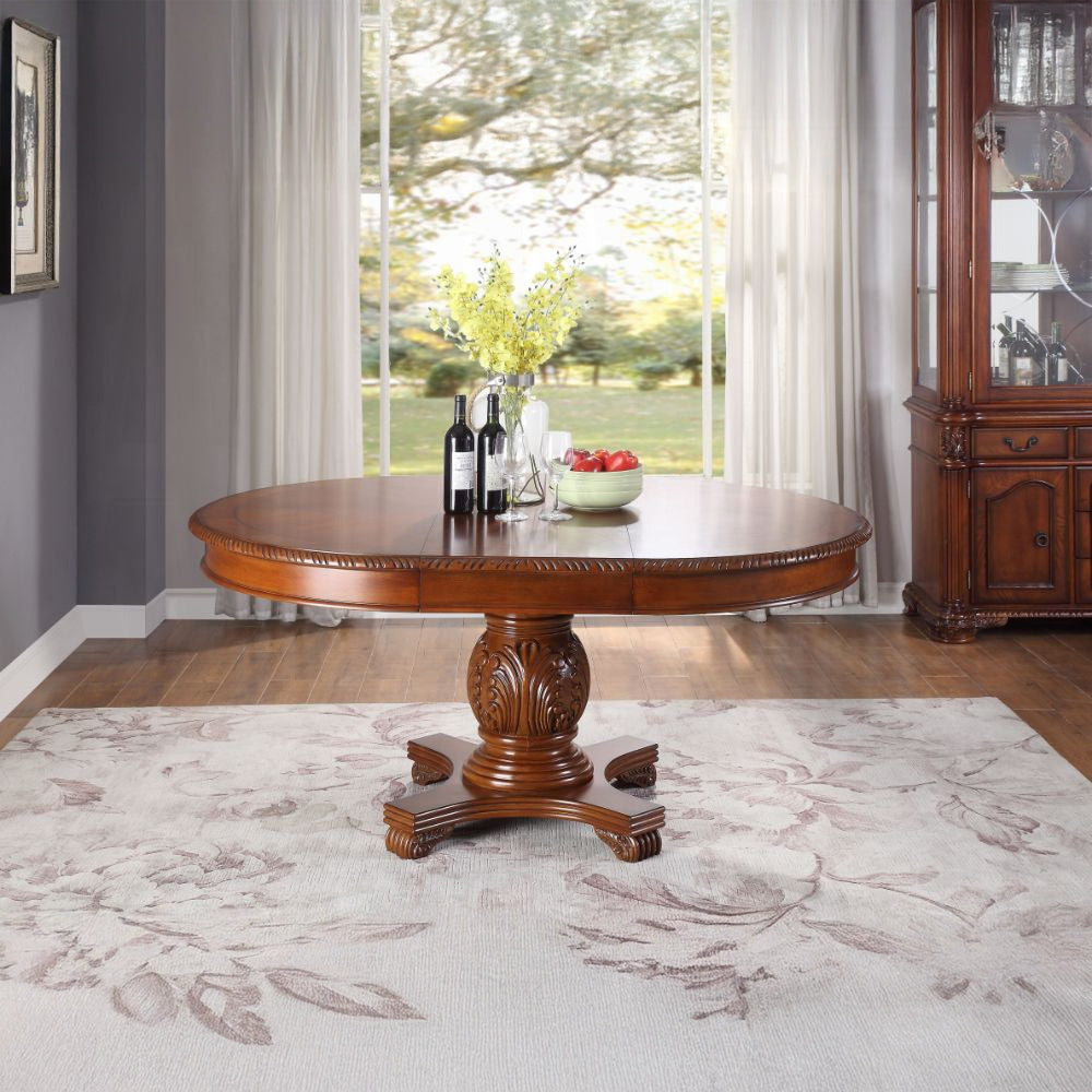 Acme 64170-77 5 pc Astoria grand chateau de ville ii cherry finish wood 48" round / oval dining table set