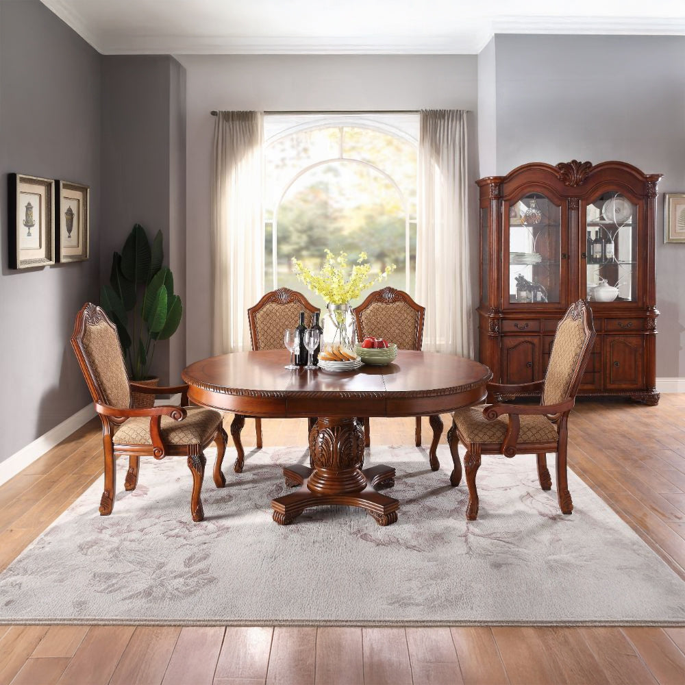 Acme 64170-77 5 pc Astoria grand chateau de ville ii cherry finish wood 48" round / oval dining table set