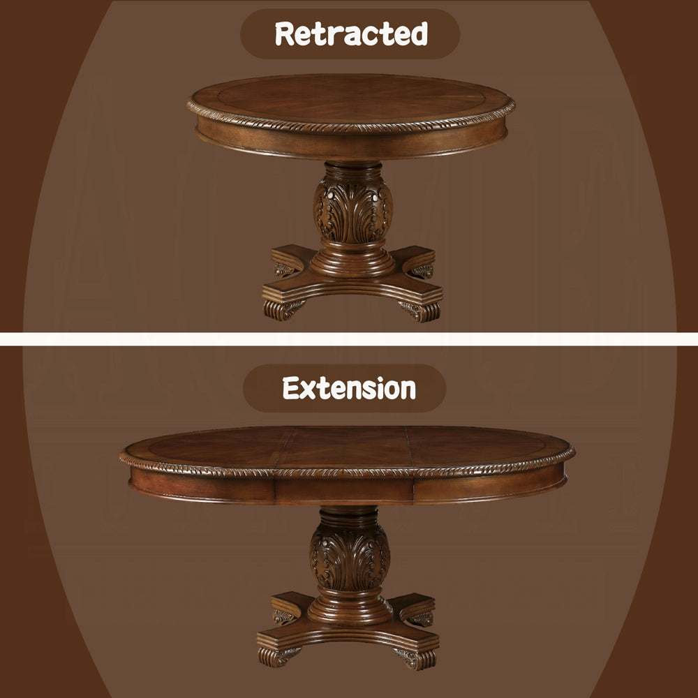 Acme 64170-77 5 pc Astoria grand chateau de ville ii cherry finish wood 48" round / oval dining table set