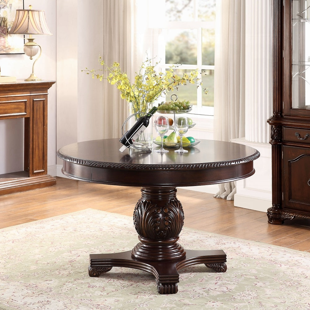 Acme 64175-77 5 pc Astoria grand chateau de ville ii espresso finish wood 48" round / oval dining table set