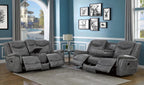 Coaster Nickelson Gray Leatherette Reclining Sofa and Love Seat Set, 2-Piece – 650354-S2