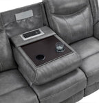 Coaster Nickelson Gray Leatherette Reclining Sofa and Love Seat Set, 2-Piece – 650354-S2