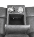 Coaster Nickelson Gray Leatherette Reclining Sofa and Love Seat Set, 2-Piece – 650354-S2