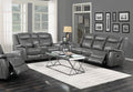 Coaster 650354-S2 2 pc Nickelson red barrel studio gray breathable leatherette sofa and love seat set