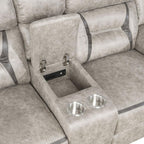 Coaster Greer 2-Piece Taupe Leatherette Reclining Sofa and Love Seat Set – 651351-S2