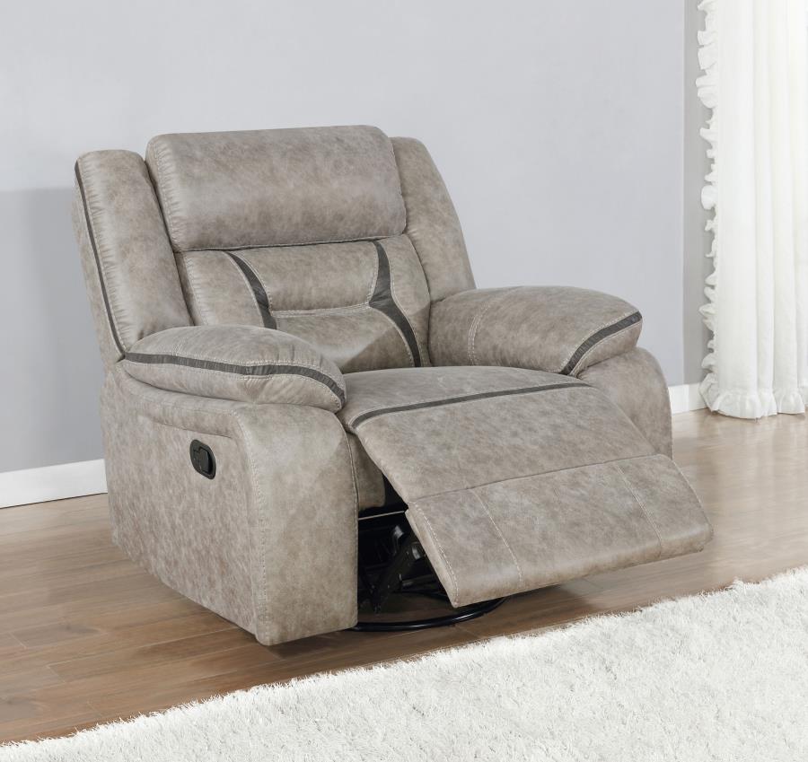 Coaster 651353 Canora grey amidon Greer taupe leatherette single recliner