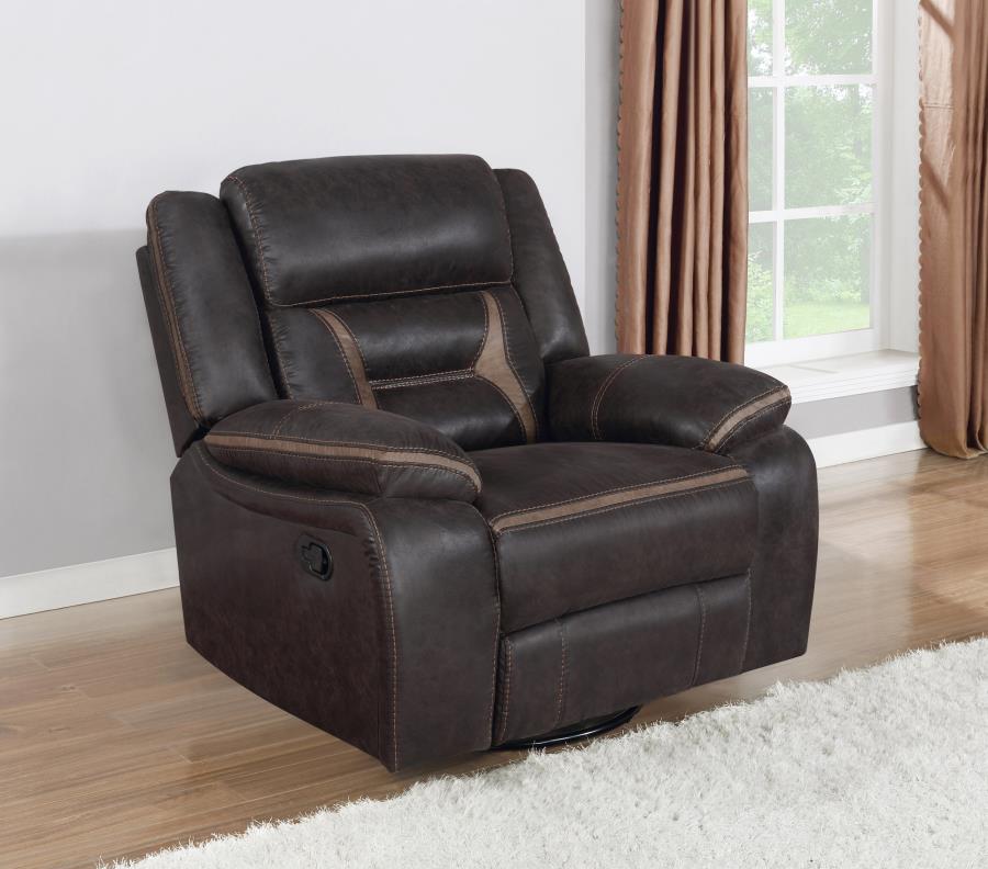 Coaster 651356 Canora grey amidon Greer brown leatherette single recliner