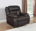 Coaster 651356 Canora grey amidon Greer brown leatherette single recliner