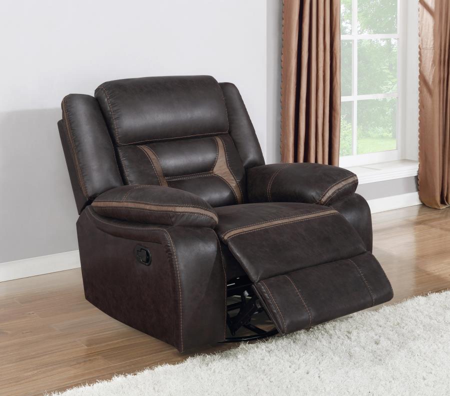 Coaster 651356 Canora grey amidon Greer brown leatherette single recliner