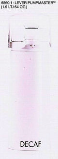 6560.1  OGGI White pumpmaster coffee carafe insulated coffee dispener Decaf